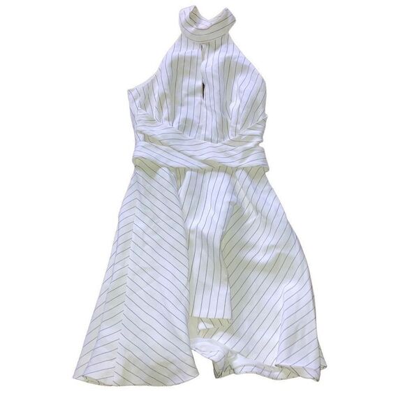 C/MEO Collective Size XS / S Black and White Striped Halter Open Back Mini Dress - Picture 1 of 6